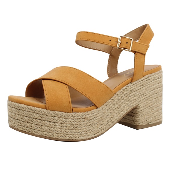 Shoes - Mango Criss Cross Ankle Strap Espadrille Platform